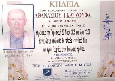 Απεβίωσε ο Αθανάσιος Γκατζούφας