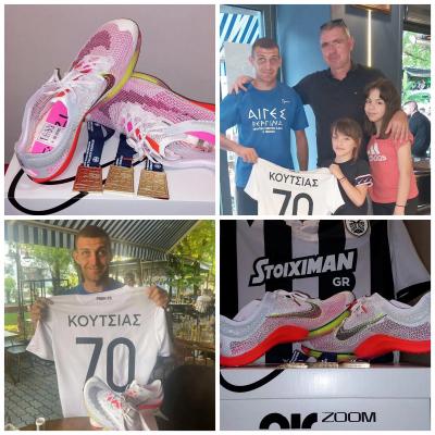 Αθλητικά παπούτσια μεγάλων αποστάσεων πρόσφερε ο Γιώργος Κούτσιας στον αθλητή ΑμεΑ Νίκο Τουλίκα