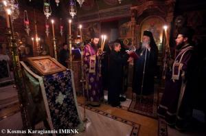 Με κατάνυξη ο Όρθρος της Μεγάλης Πέμπτης στην Ιερά Μονή των Αγίων Πάντων