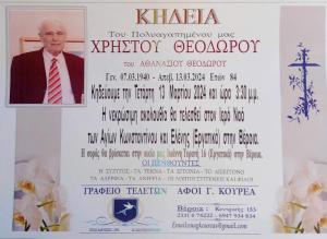 Απεβίωσε ο Χρήστος Θεοδώρου