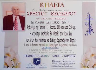 Απεβίωσε ο Χρήστος Θεοδώρου