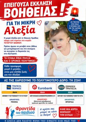 Έκκληση βοήθειας για την μικρή Αλεξία
