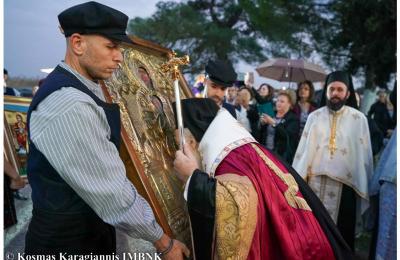 Υποδοχή της Ιεράς Εικόνος Παναγίας Σηλυβριανής στον Άγιο Νεκτάριο Κυμίνων