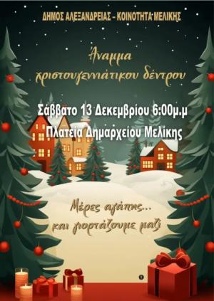 Το Σάββατο το άναμμα του Χριστουγεννιάτικου Δέντρου στην πλατεία του πρώην Δημαρχείου Μελίκης