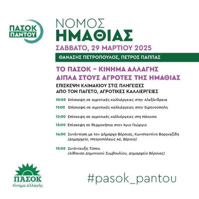 Το Σάββατο κλιμάκιο του ΠΑΣΟΚ για τα αγροτικά ζητήματα στην Ημαθία