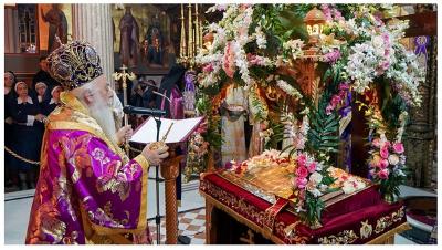 Στην Ακολουθία του Επιταφίου Θρήνου στον Άγιο Αντώνιο ο Μητροπολίτης Βέροιας