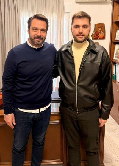 Συγχαρητήρια του Τάσου Μπαρτζώκα με τον νέο Πρόεδρο της ΟΝΝΕΔ Ημαθίας, Γιώργο Γρηγοριάδη