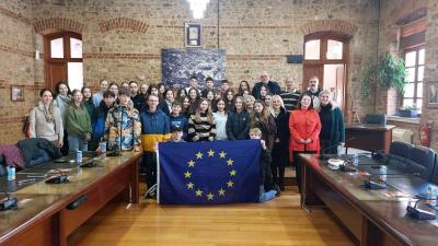 Οι μαθητές του Προγράμματος ERASMUS + &quot;Stepping into Sustainability: Tourism!&quot; στο Δημαρχείο Βέροιας