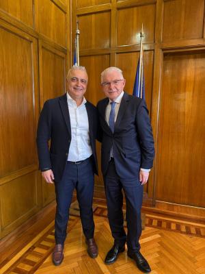 Αποζημιώσεις για παγετό και Χαλαζική Προστασία στο μενού της συζήτησης του Λάζαρου Τσαβδαρίδη με τον Πρόεδρο του ΕΛΓΑ